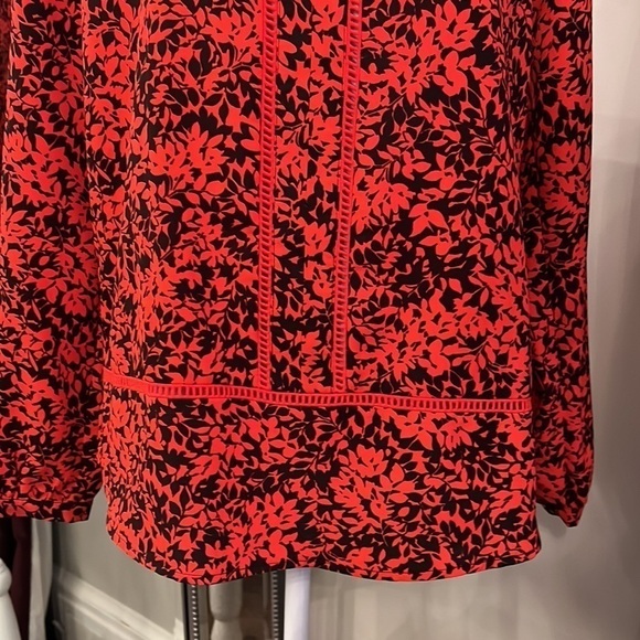 Michael Michael Kors Red and Black Floral Tunic Size Small - Picture 3 of 10